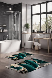 Mijölnir Juego de alfombrillas de baño CT-5086 de 2 piezas, Multicolor